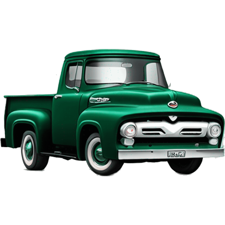 Dark green 1956 Ford F100 Truck emoji