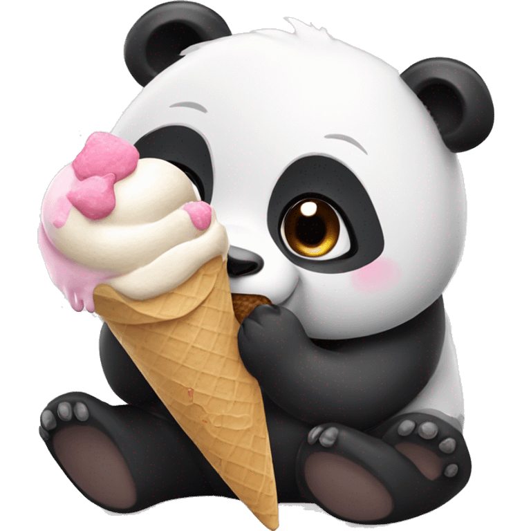 Panda eating ice cream emoji