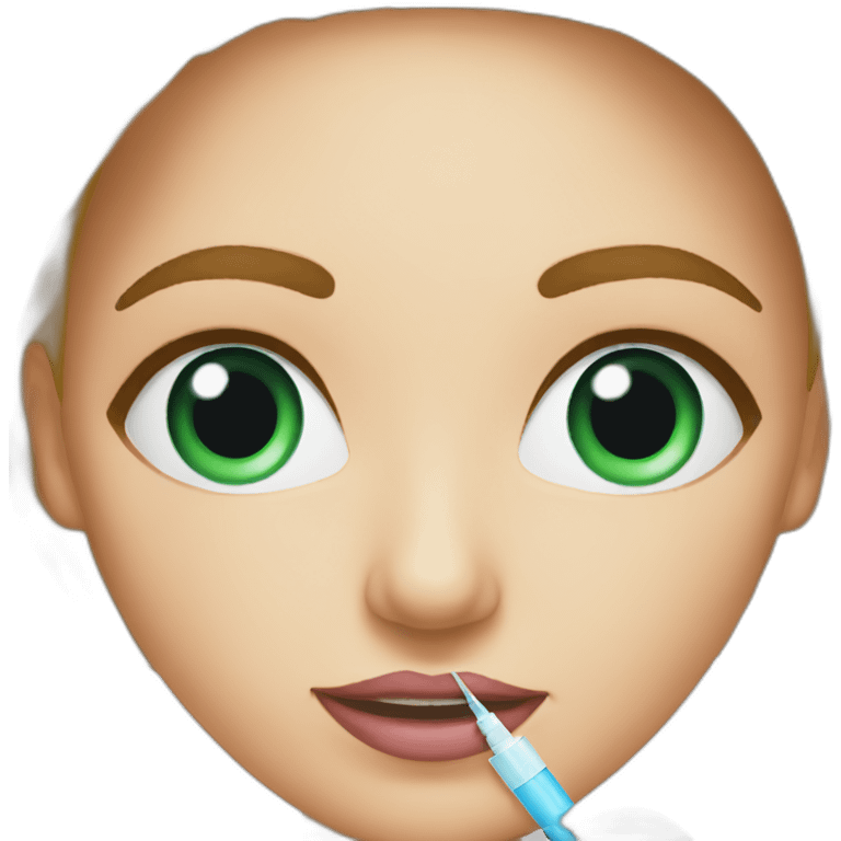 Woman taking a botox injection emoji