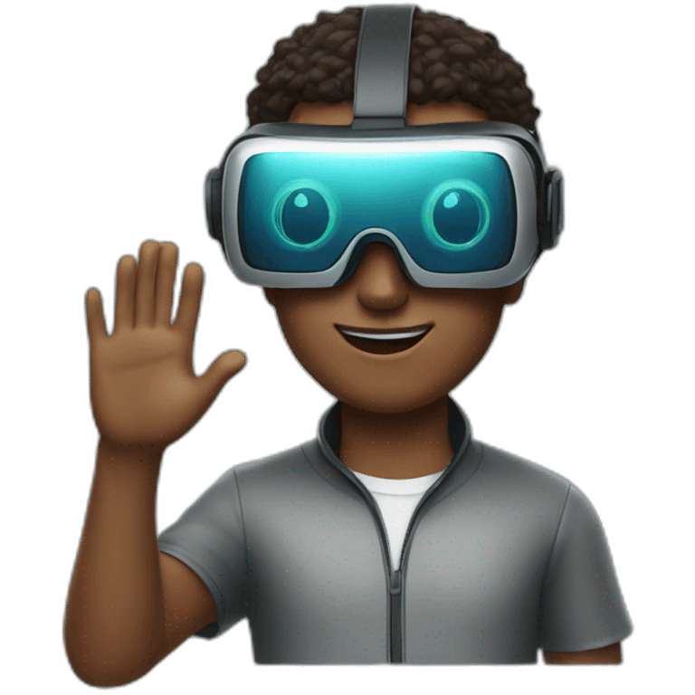 men wearing virtual reality glasses emoji