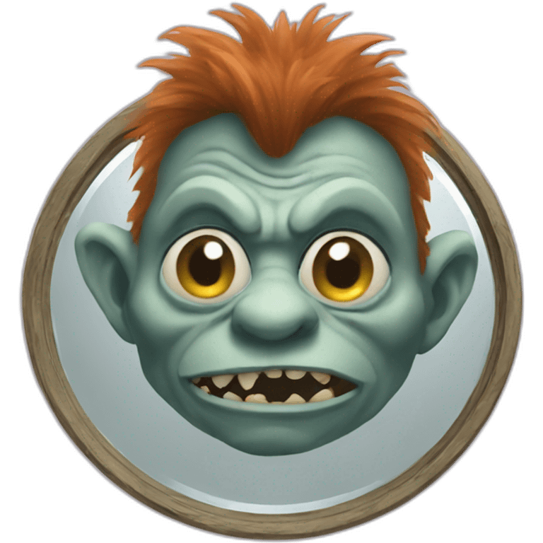 A troll with a distorted mirror emoji