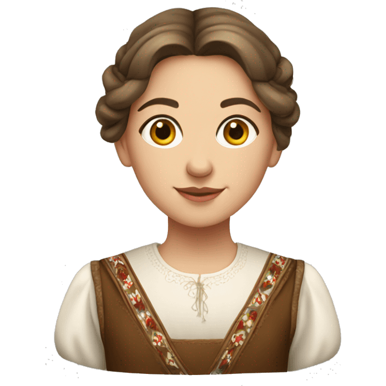 Serbian girl in traditional dress with brown hair emoji