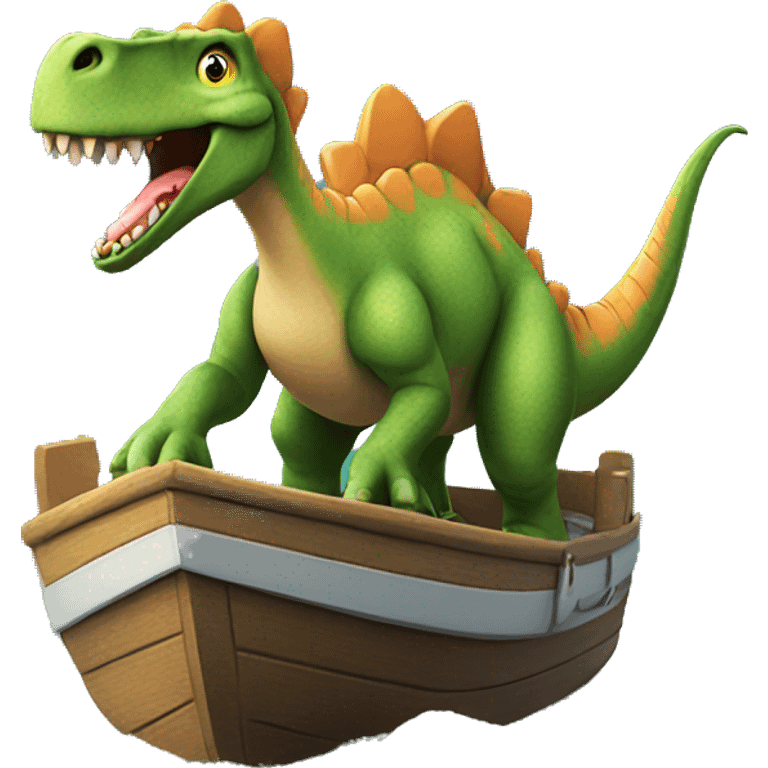 Dinosaur on a boat  emoji