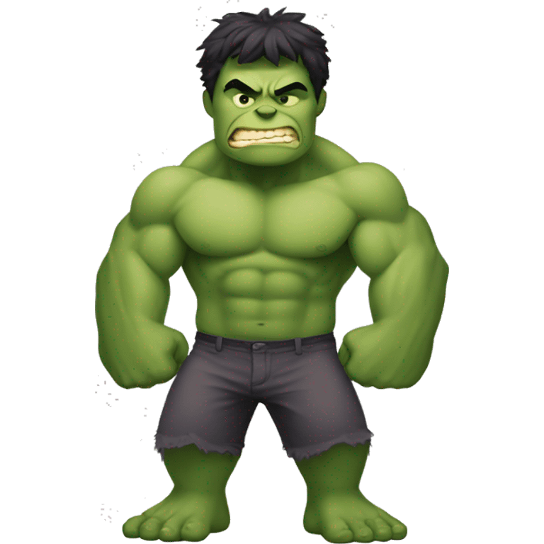 hulk with a face of aw and one hand in pocket emoji