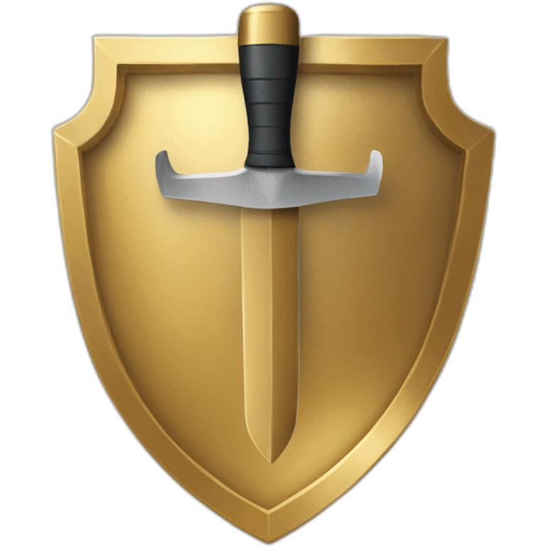 Golden shield with trowel emoji