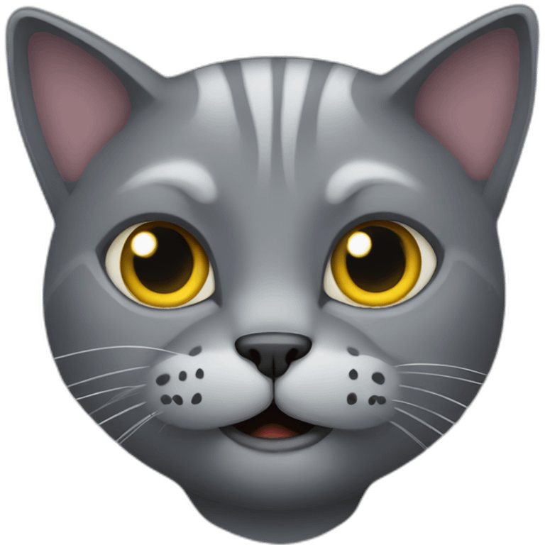 evil grey cat emoji