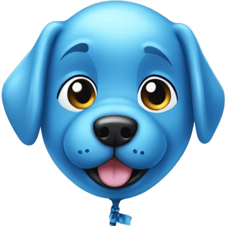 Cute blue dog balloon emoji