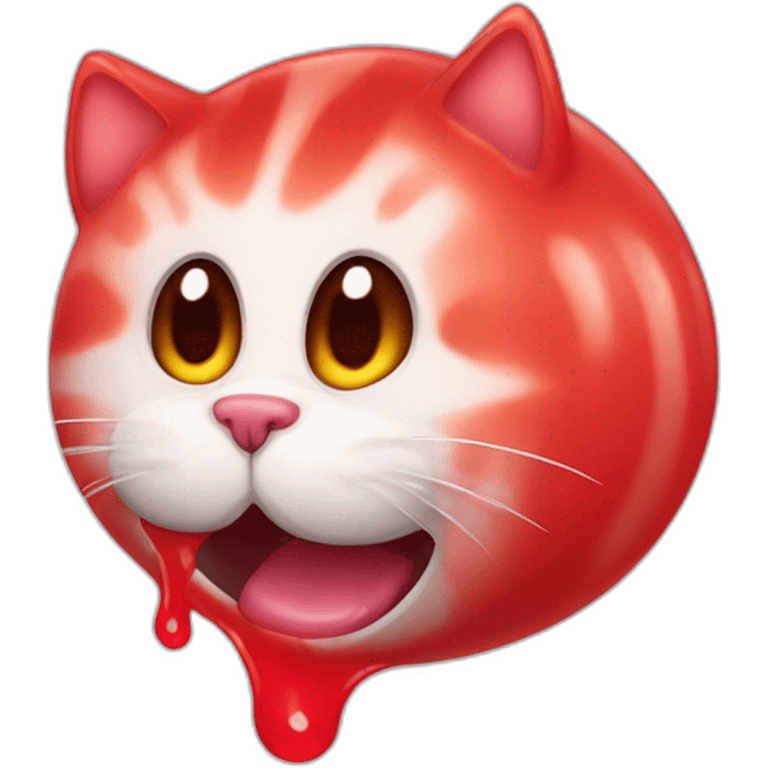 Cat Face red slime emoji