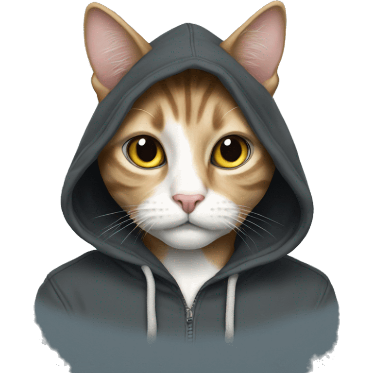 Cat with hoodie  emoji