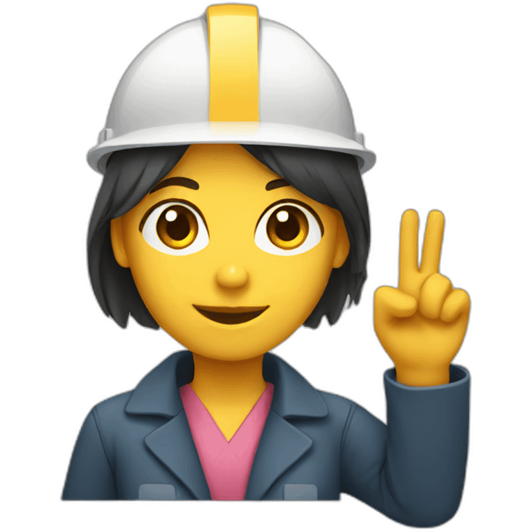 female engineer raising her hand emoji