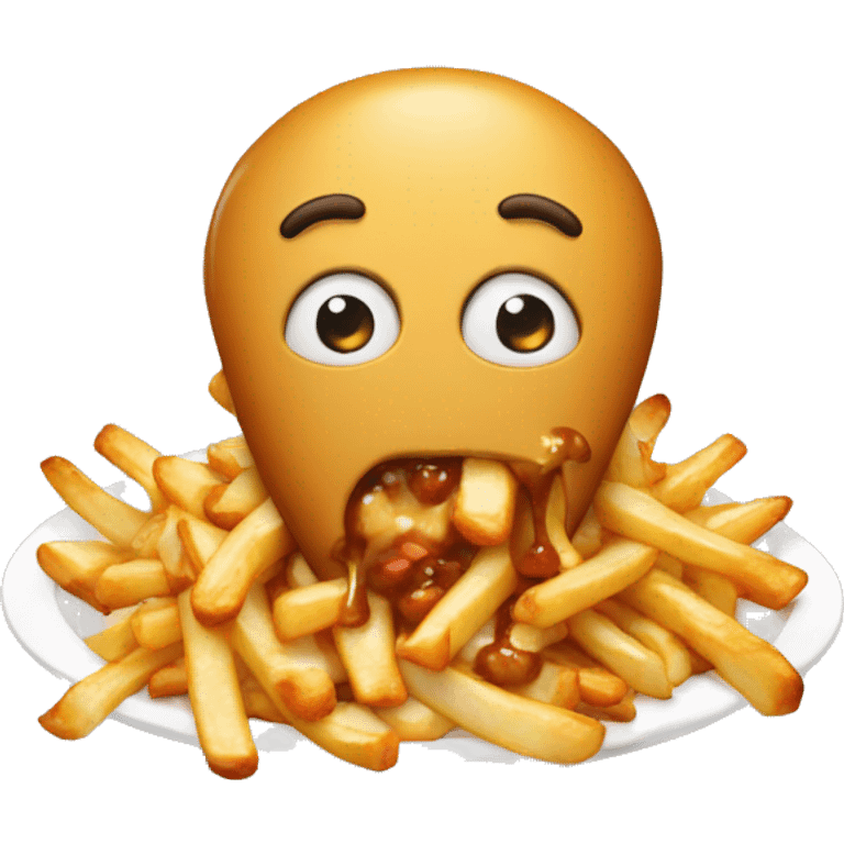 Poutine eating emoji