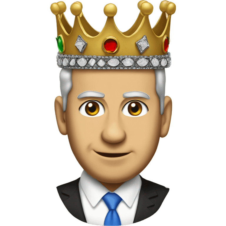 Bibi Netanyahu in a crown on head emoji