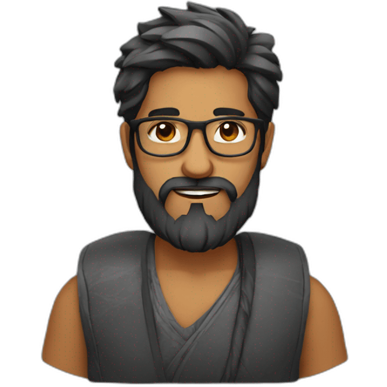 indian with glasses and beard emoji