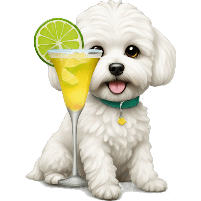 Maltipoo drinking margarita  emoji