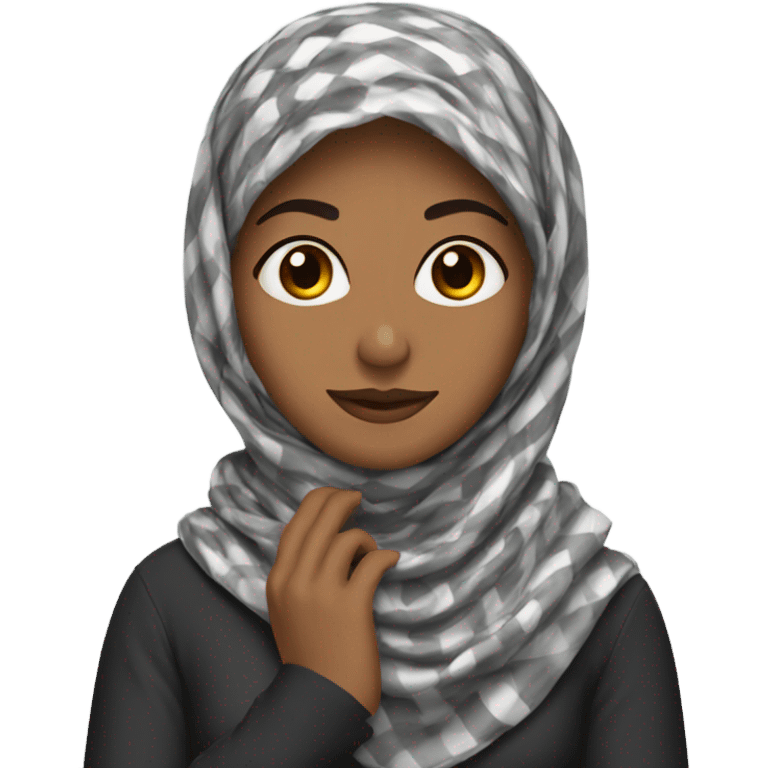 Woman holding kuffiyeh with her hands emoji