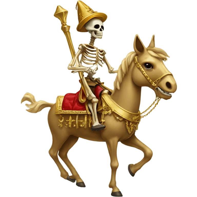 royal Golden skeleton riding donkey emoji