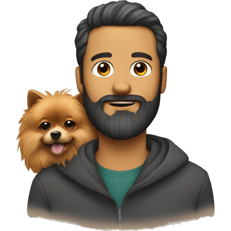 Bearded man with pomeranian emoji