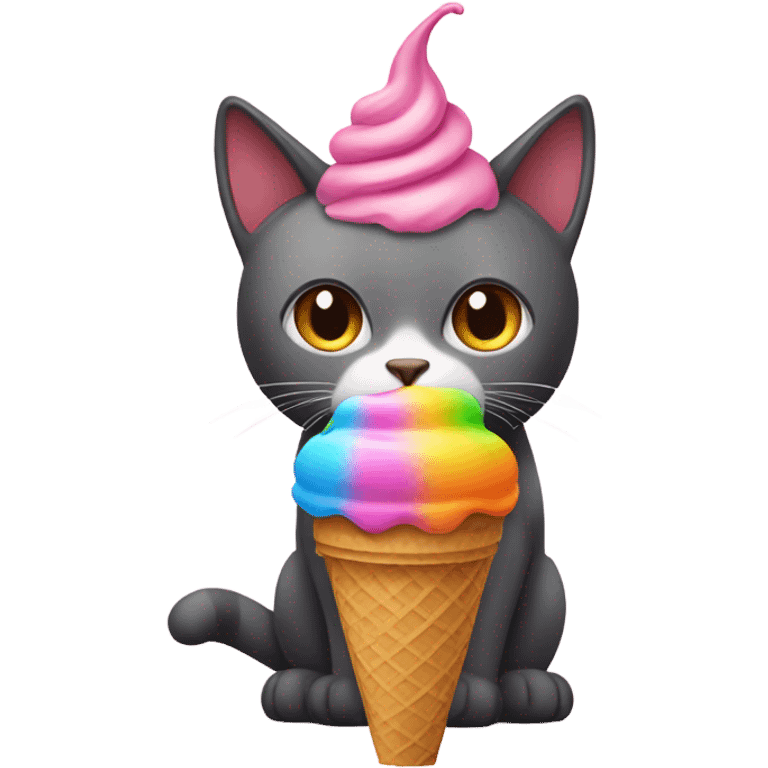 Cat with an ice cream emoji