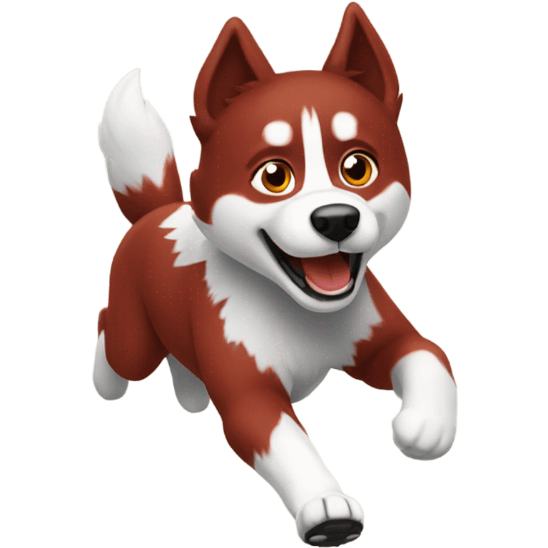 Red husky running emoji