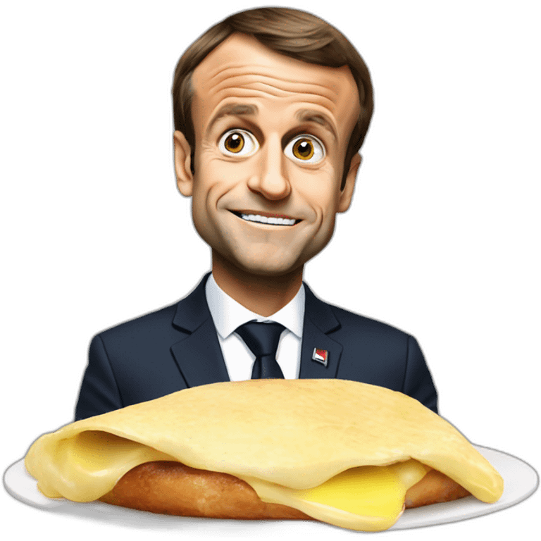 Emmanuel Macron mange des pate emoji