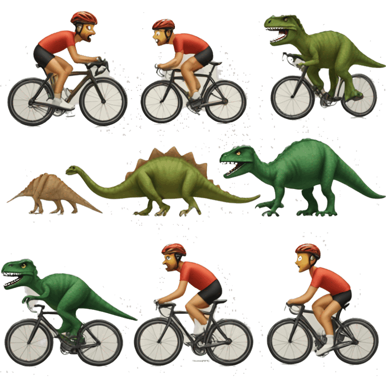 cycling using dinosaurs emoji