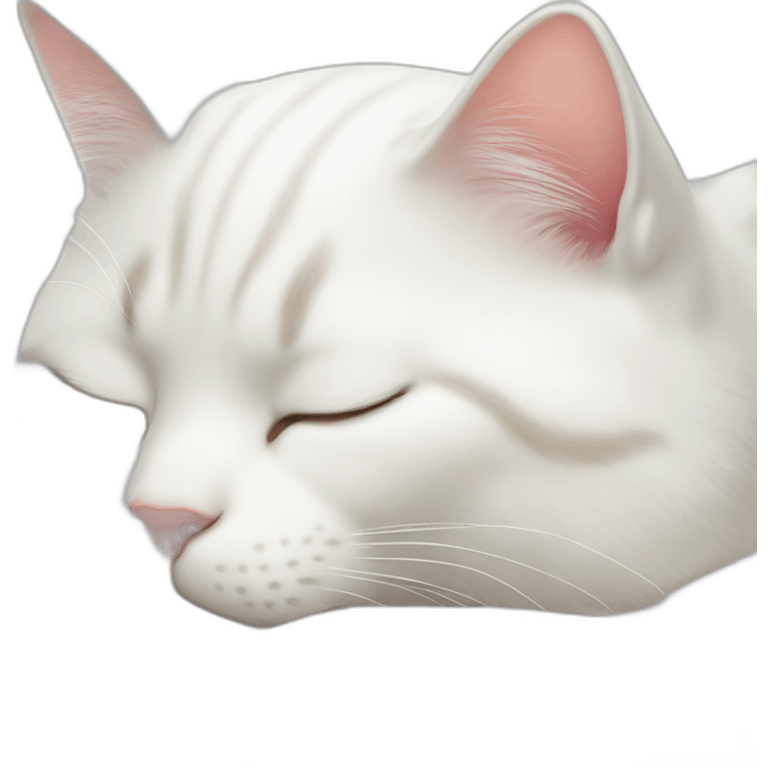 sleeping white cat emoji