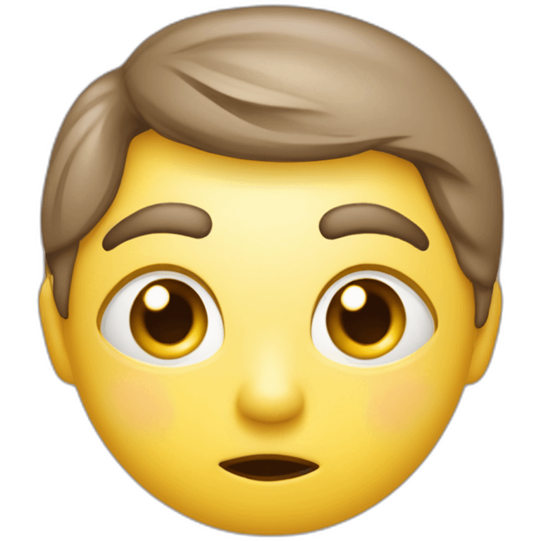 Emoji jaune visage tête vers le bas yeux et sourcil vers le bas mignon bouche triste vers le bas mais pulpeuse et mignonne  emoji