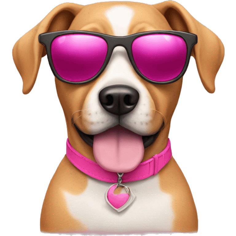 dog with sunglasses pink emoji