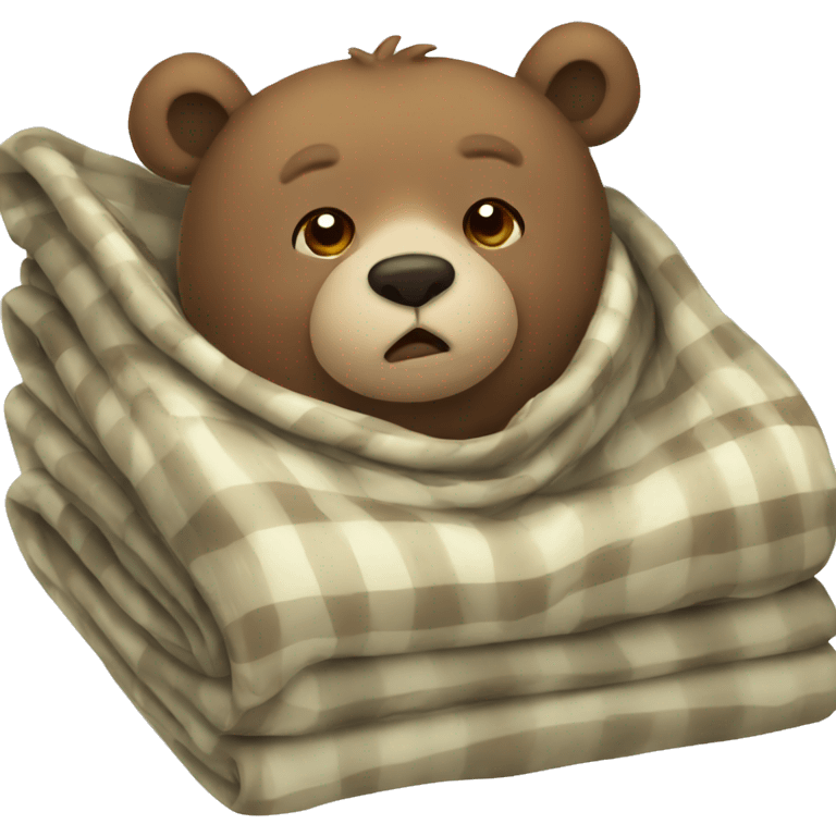 bear cozy in blanket emoji