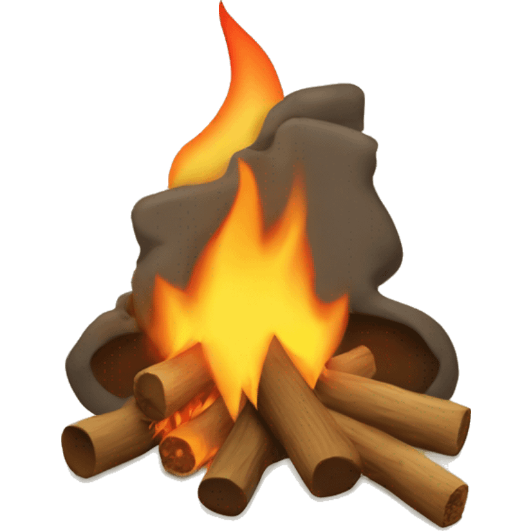 a campfire with the fire making the shape of a horse emoji