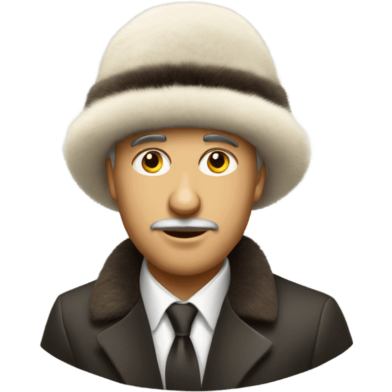 Man in chic fur Russian hat  emoji