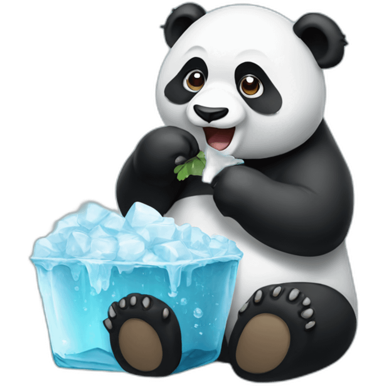 Panda eating ice  emoji