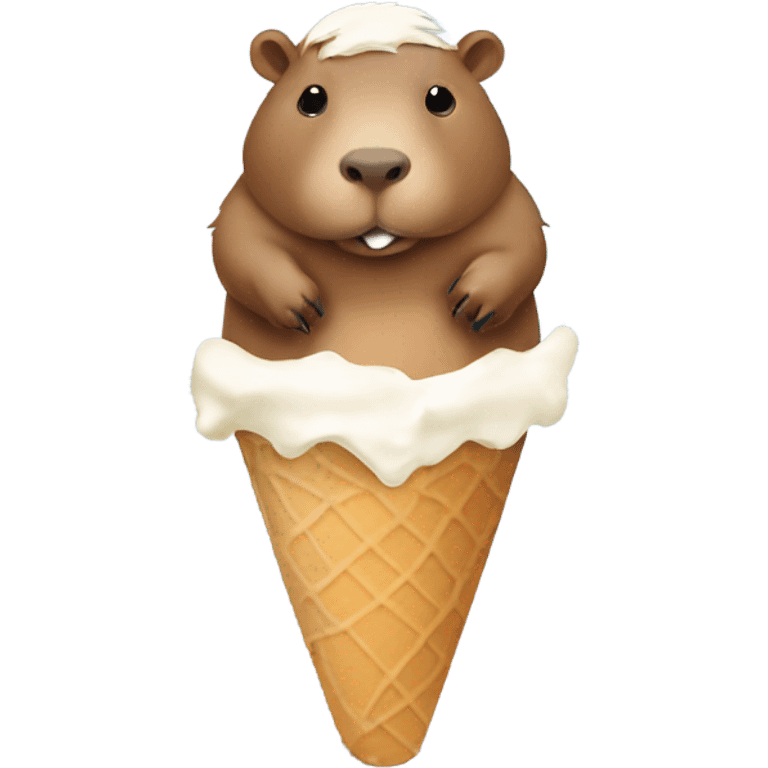 Capybara eating ice cream emoji