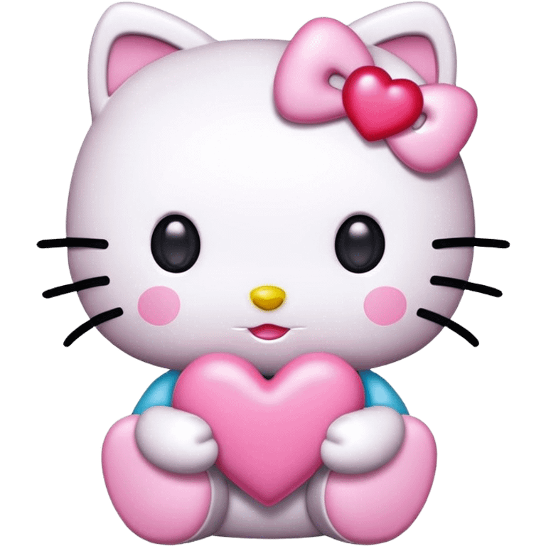 hello kitty with heart emoji