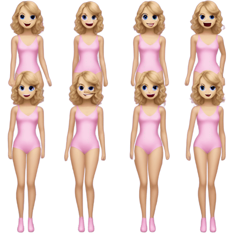 Taylor swift in the lover pink and blue bodysuit emoji