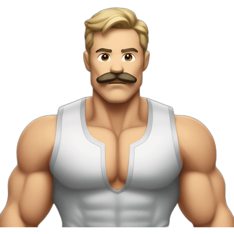 Super muscle man with moustach emoji