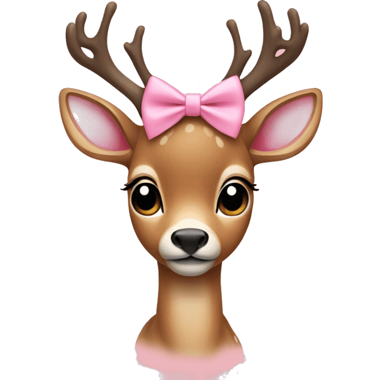 Deer with baby pink bow  emoji