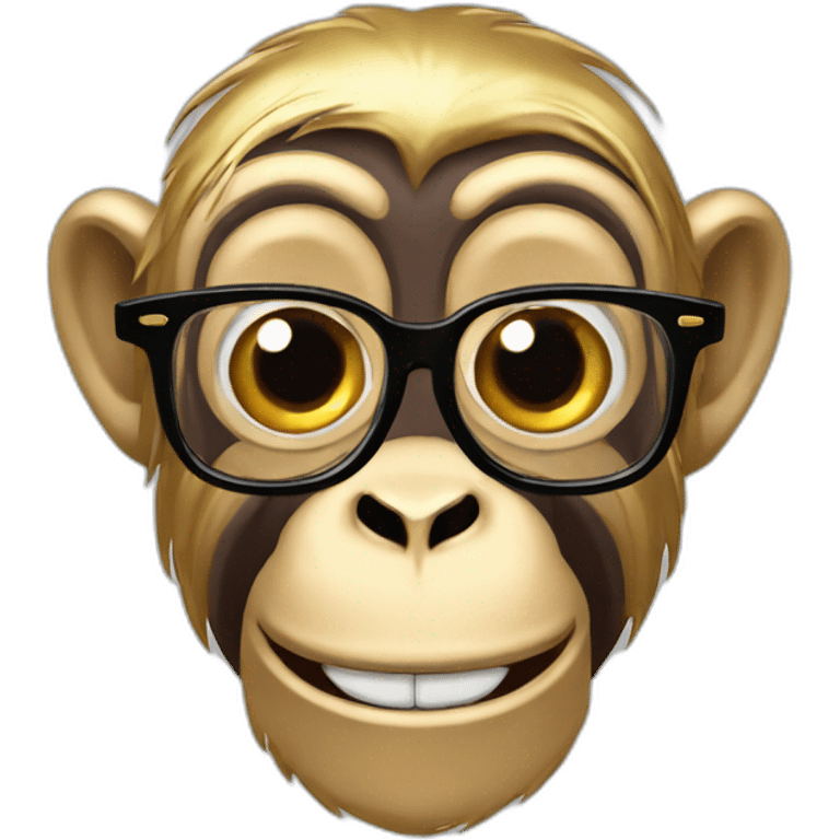 Monkey with Glasses and gold teeth ￼ emoji