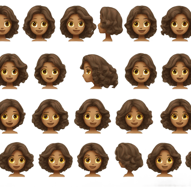 tan girl brown wavy hair emoji