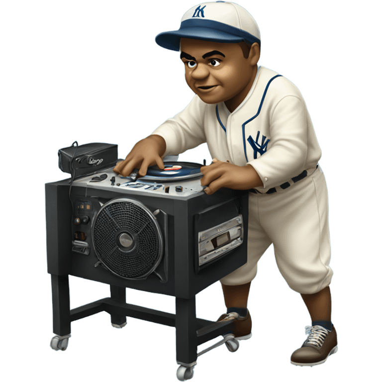 Babe Ruth playing DJ emoji