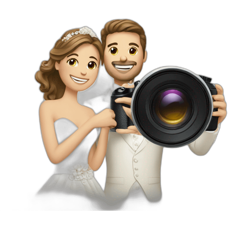 wedding happy people with camera  emoji