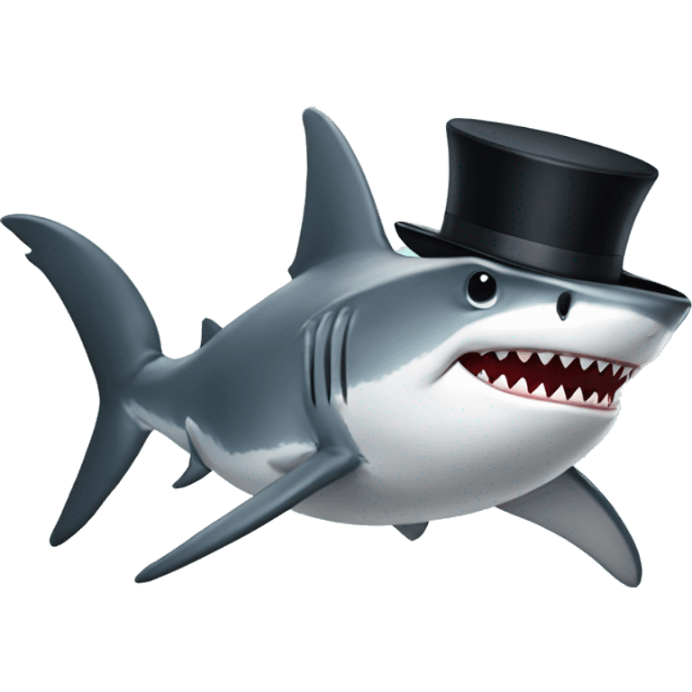 shark with tophat emoji