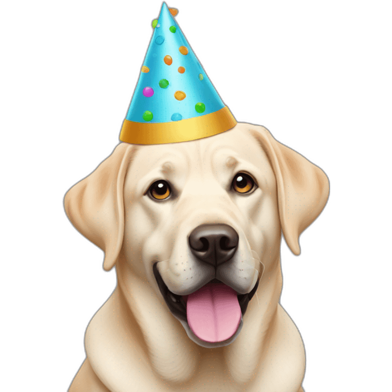 labrador with party hat emoji