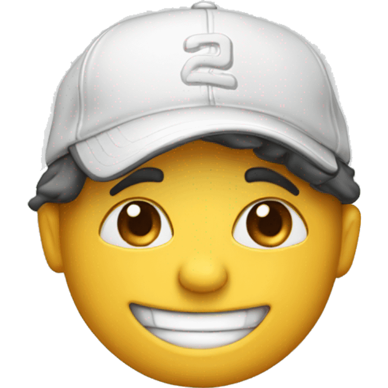 Smile with backwards baseball cap emoji