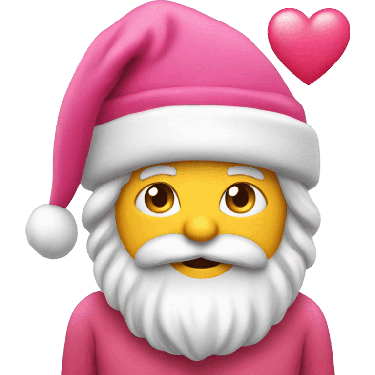 Pink heart with Santa clause emoji