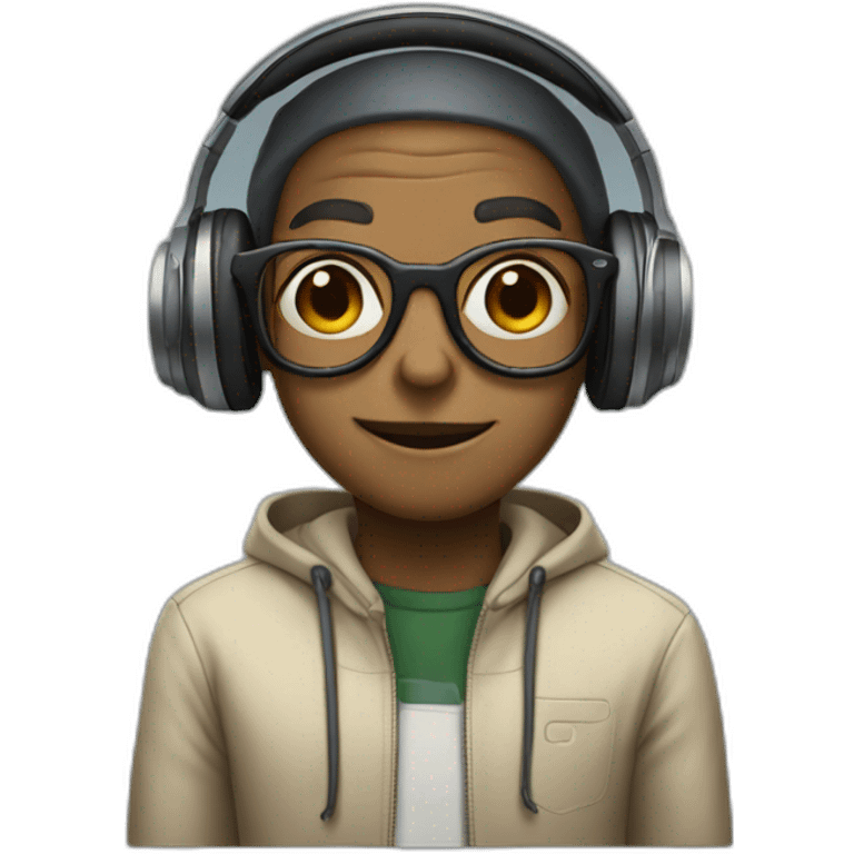 et with glasses and headphones emoji