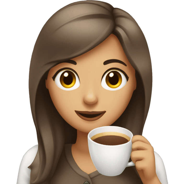 Una chica bebiendo café  emoji