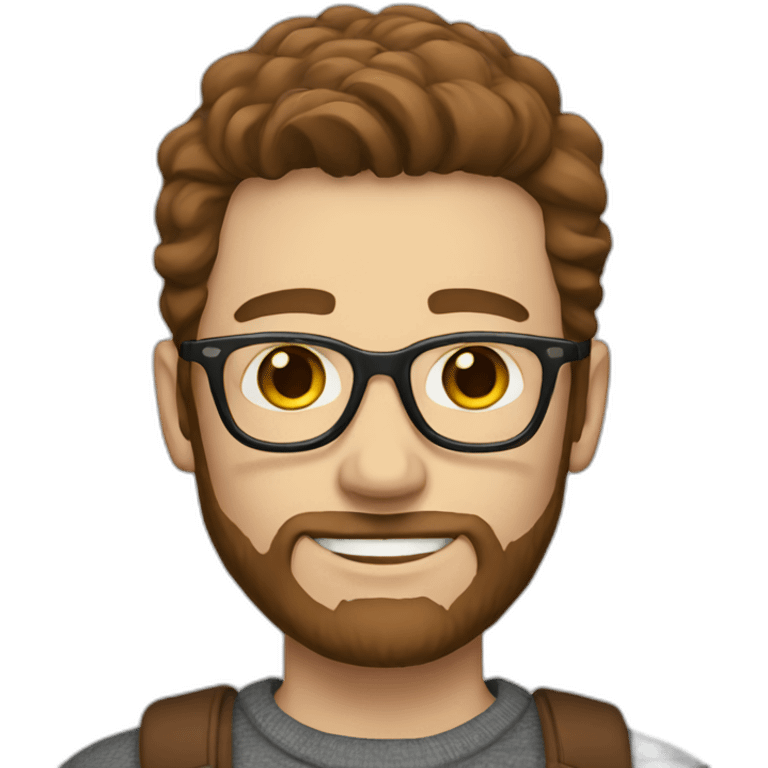 white man hipster brown hair emoji