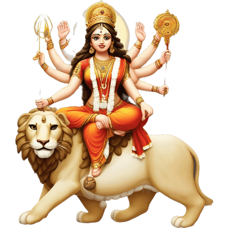 Maa durga on lion     and title shold be         
       विजयादशमीको हार्दिक शुभकामना! emoji