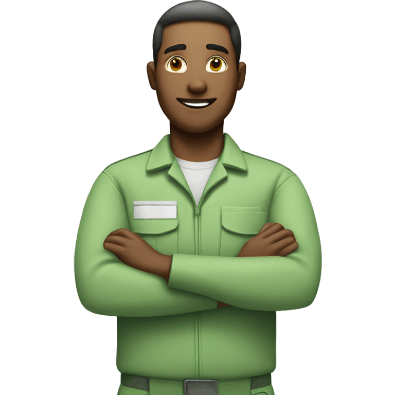 Letter delivery man in a light green uniform emoji